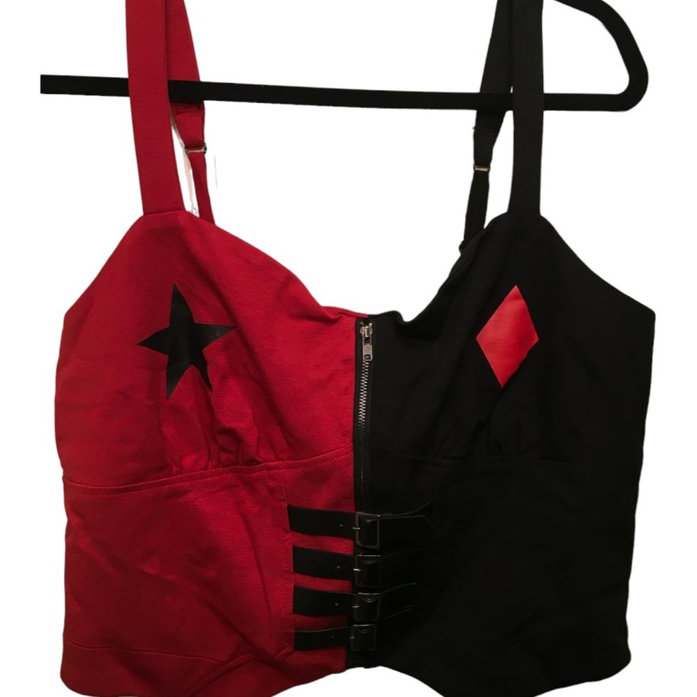 Hot Topic The Suicide Squad Harley Quinn Bustier Crop Top Tank-Size 2X NWT